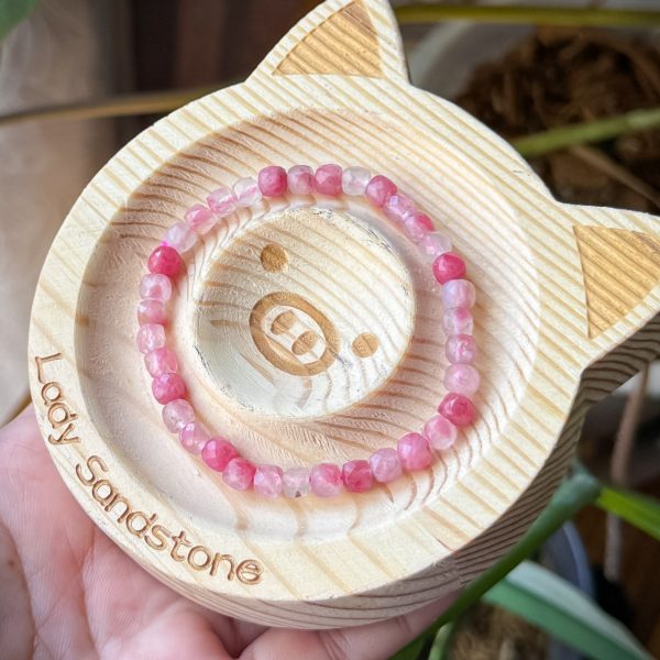 Faceted Cube Sakura Rhodonite 5mm