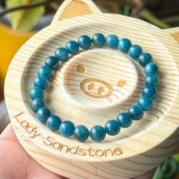 Dark Blue Apatite Bracelet 7.3mm