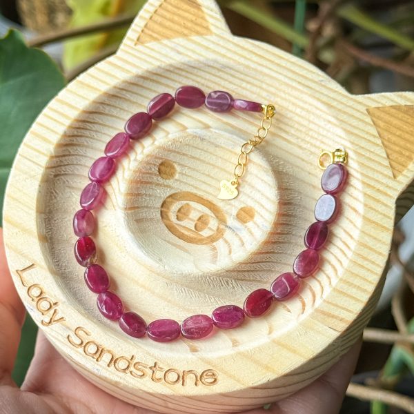 Oval Pink Tourmaline Bracelet 5.5mm (with s925 lock)