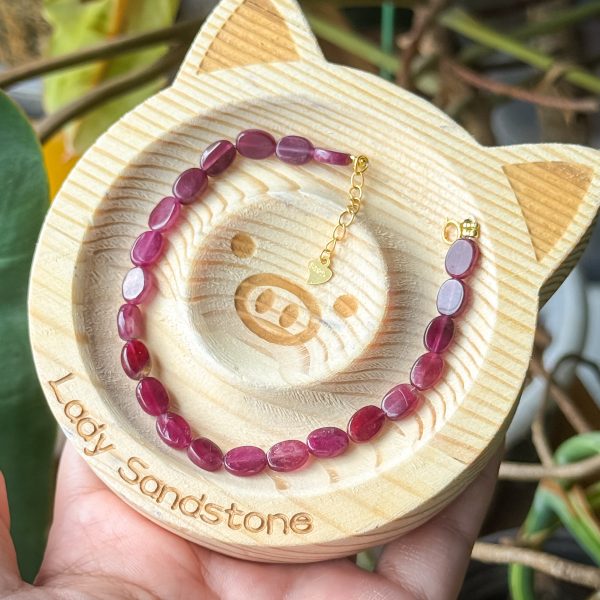 Oval Pink Tourmaline Bracelet 5.5mm (with s925 lock) - Image 2