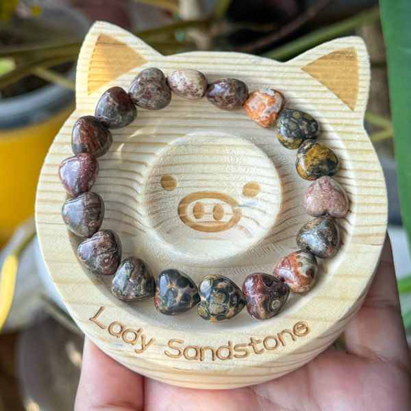 Heart Leopardskin Jasper 12mm