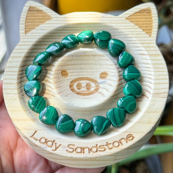 Heart Beads Malachite 11mm