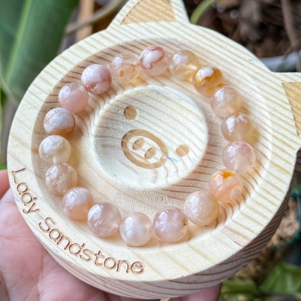 Flower (Sakura) Agate Bracelet 10.5mm - Image 2