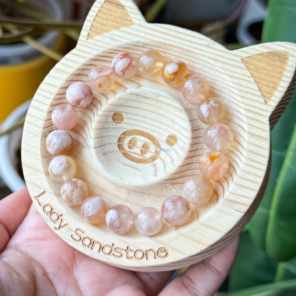 Flower (Sakura) Agate Bracelet 10.5mm - Image 3