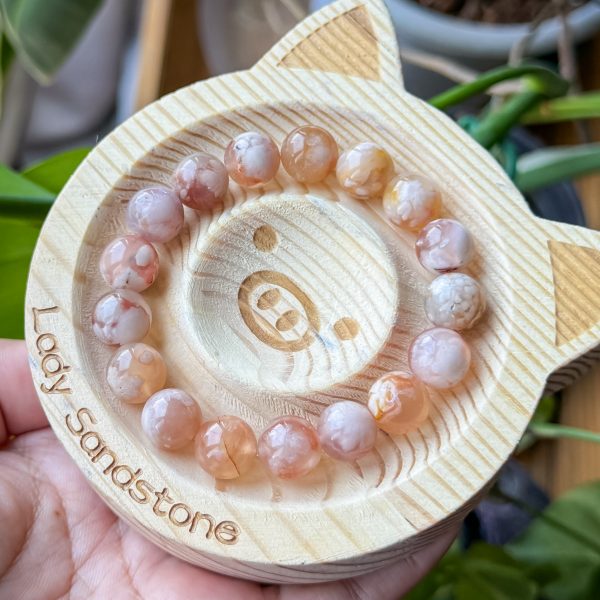 Flower (Sakura) Agate Bracelet 10.5mm - Image 3