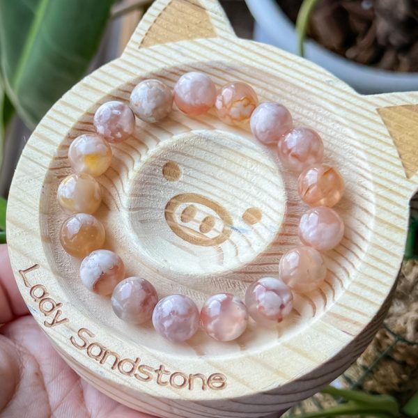 Flower (Sakura) Agate Bracelet 10.5mm - Image 2