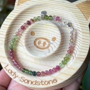 Rainbow Tourmaline Bracelet 4.5mm Faceted Rondelles