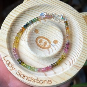 Rainbow Tourmaline Bracelet 3.8mm Faceted Rondelles