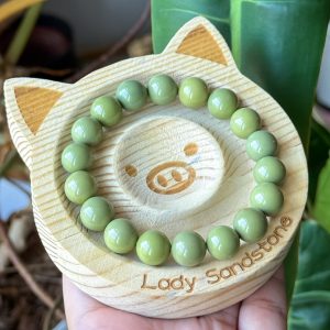 HQ Matcha Alashan Agate Bracelet 11mm