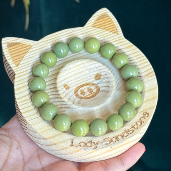 HQ Matcha Alashan Agate Bracelet 11mm - Image 2