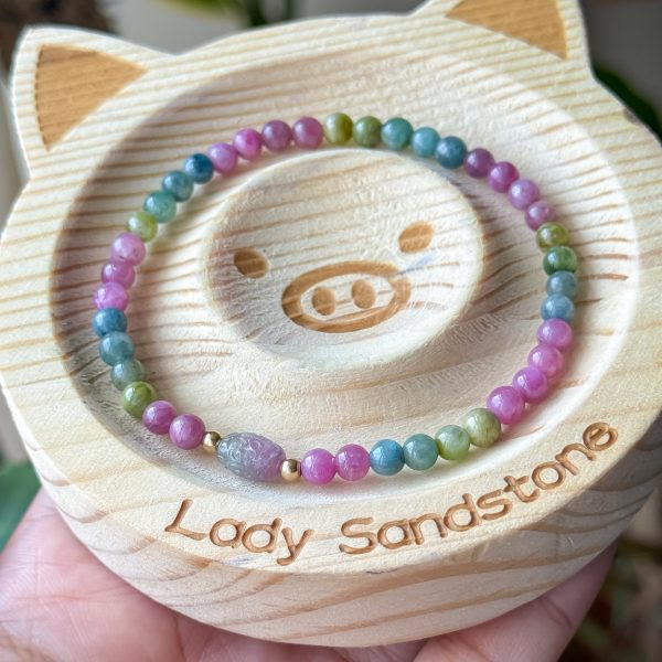 Rainbow Tourmaline with Lucky Turn Charm 4.6mm