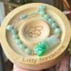 Jadeite Rose Carving Handwoven Bracelet