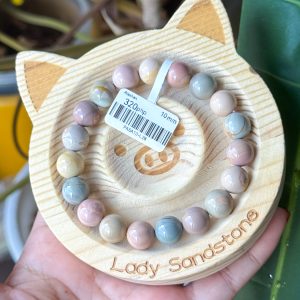 Pastel Multicolour with Caramel Patterns Alashan Agate Bracelet