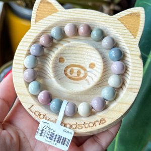 Light Multicolour Alashan Agate Bracelet 10mm