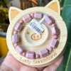 Pink Faceted Barrel Alashan Agate Bracelet 10mm