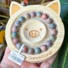 Dark Multicolour with Patterns Alashan Agate Bracelet 10mm - Image 4