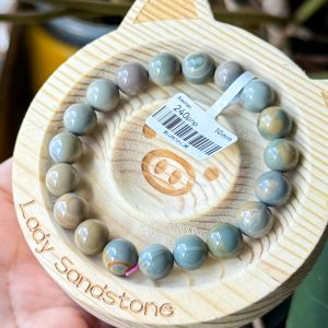 Blue Yellow Alashan Agate Bracelet 10mm