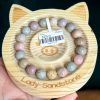 Pastel Multicolour with Caramel Patterns Alashan Agate bracelet 10mm - Image 4