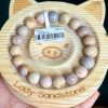 Pink Multicolour with Caramel Alashan Agate Bracelet 10mm - Image 4
