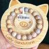 Pink Multicolour with Caramel Alashan Agate Bracelet 10mm