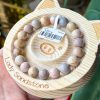 Pink Multicolour with Caramel Alashan Agate Bracelet 10mm - Image 2