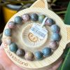 Multicolour Cracked Pattern Alashan Agate Bracelet 12.4mm - Image 4