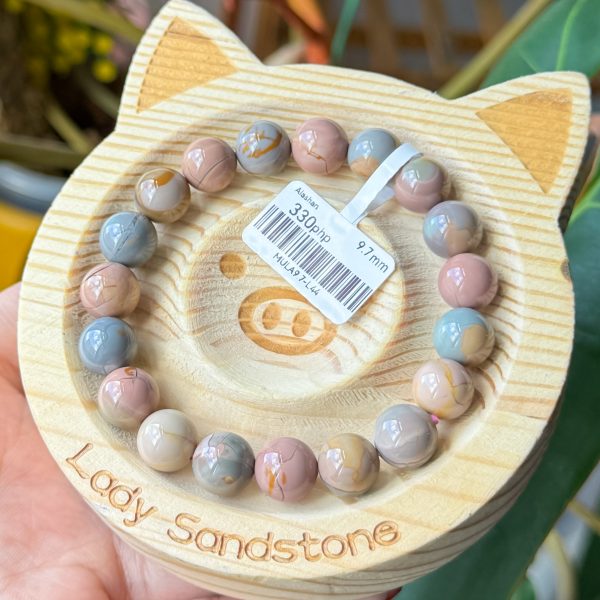 Multicolour with Caramel Alashan Agate Bracelet - Image 3