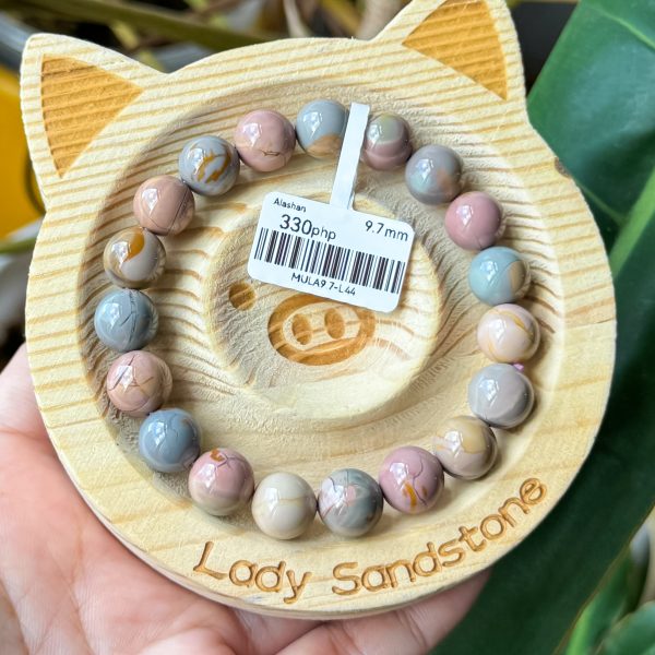 Multicolour with Caramel Alashan Agate Bracelet - Image 2