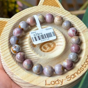 Oil Painting with Caramel Alashan Agate Bracelet