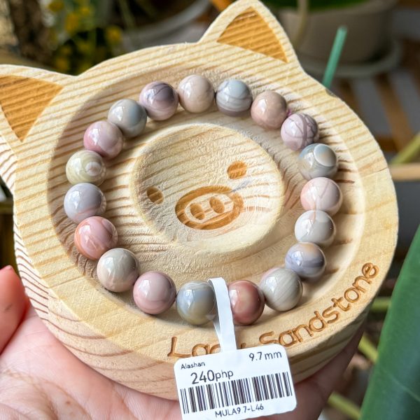 Multicolour with Line Patterns Alashan Agate Bracelet - Image 2