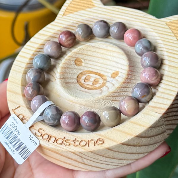 Dark Multicolour Oil Painting Alashan Agate Bracelet - Image 4