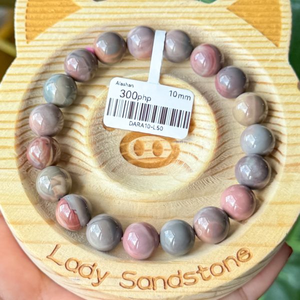 Dark Multicolour Oil Painting Alashan Agate Bracelet - Image 3