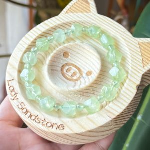 Prehnite Faceted Freeform Bracelet 9mm