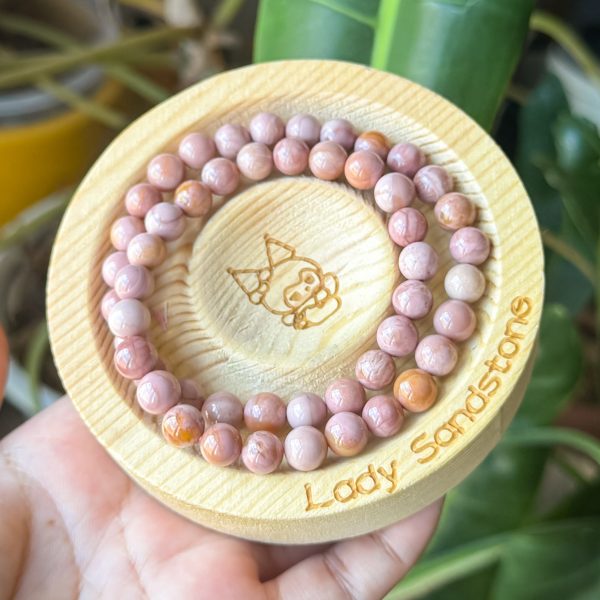 Pink Mango 2-Laps Bracelet Alashan Agate 7.5mm - Image 2