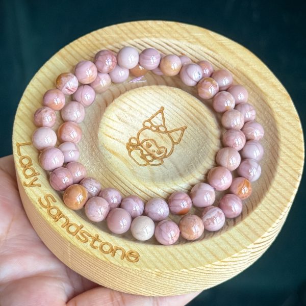 Pink Mango 2-Laps Bracelet Alashan Agate 7.5mm - Image 3