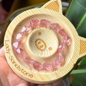 Faceted Strawberry Quartz Bracelet