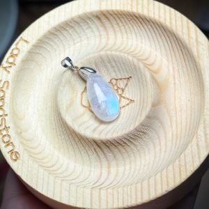 Teardrop Moonstone Pendant 23.2mm with Silver S925 Clasp