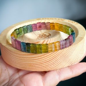 Rainbow tourmaline soft bangle