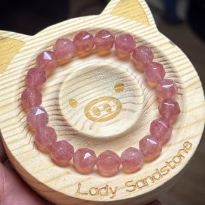 Faceted Strawberry Quartz 9.5mm