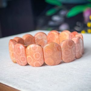 Coral Jade Soft Bangle Warm Peach
