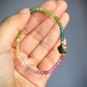 Watermelon Flower Tourmaline with Pastel Pink and Green 3.8mm