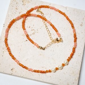 Pearl Street: Orange Glow Drive Necklace