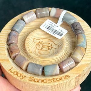 Barrel Oil Painting Alashan Agate 9.8mm