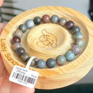 Dark Multicolour Alashan Agate 9mm