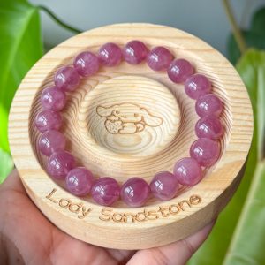 Old-mined Purple Madagascar Rose Quartz Bracelet 10.5mm