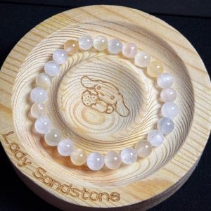 Yellow White Rabbit Hair Quartz Bracelet 7mm