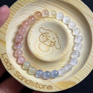 Rainbow Rabbit Hair Quartz Bracelet 7mm