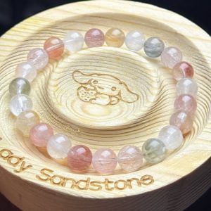 Multicolour Rabbit Hair Quartz Bracelet 8mm