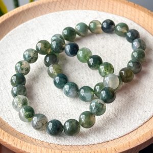 Moss Agate Bracelet 10mm