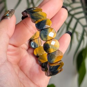 Soft Bangle Faceted Oval Golden Tiger's Eye 14.5mm